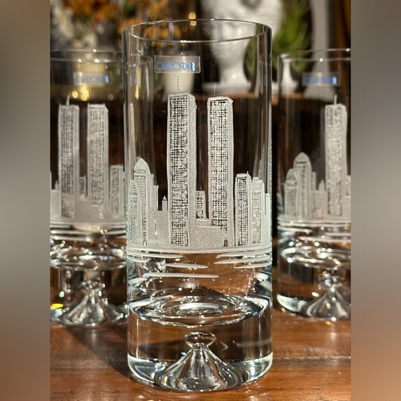 4 Twin Tower/World Trade Center Krosno Crystal Glasses.Made